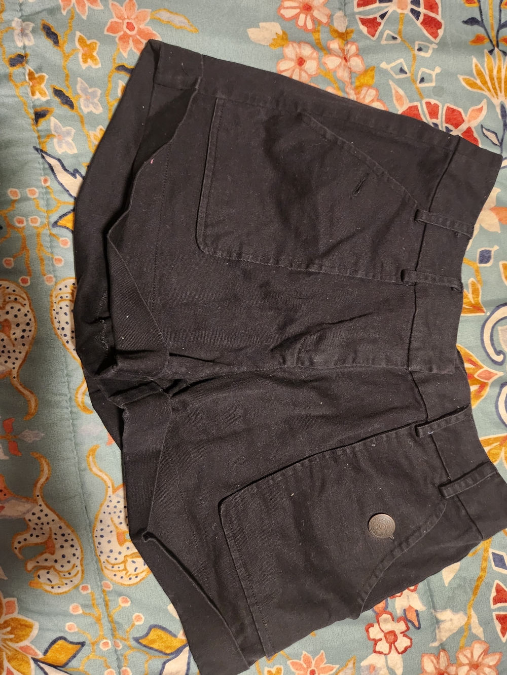 Women's Black Casual Cotton Blend Shorts